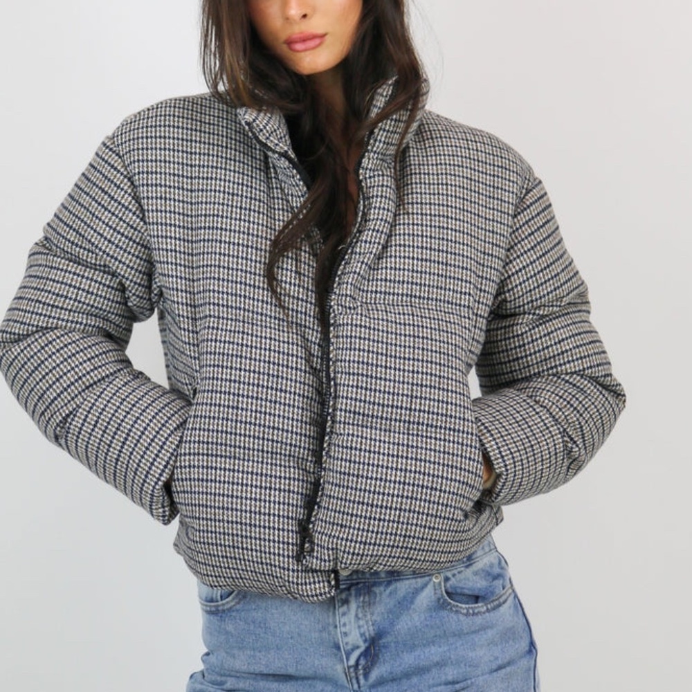 Plaid Puffer Jacket